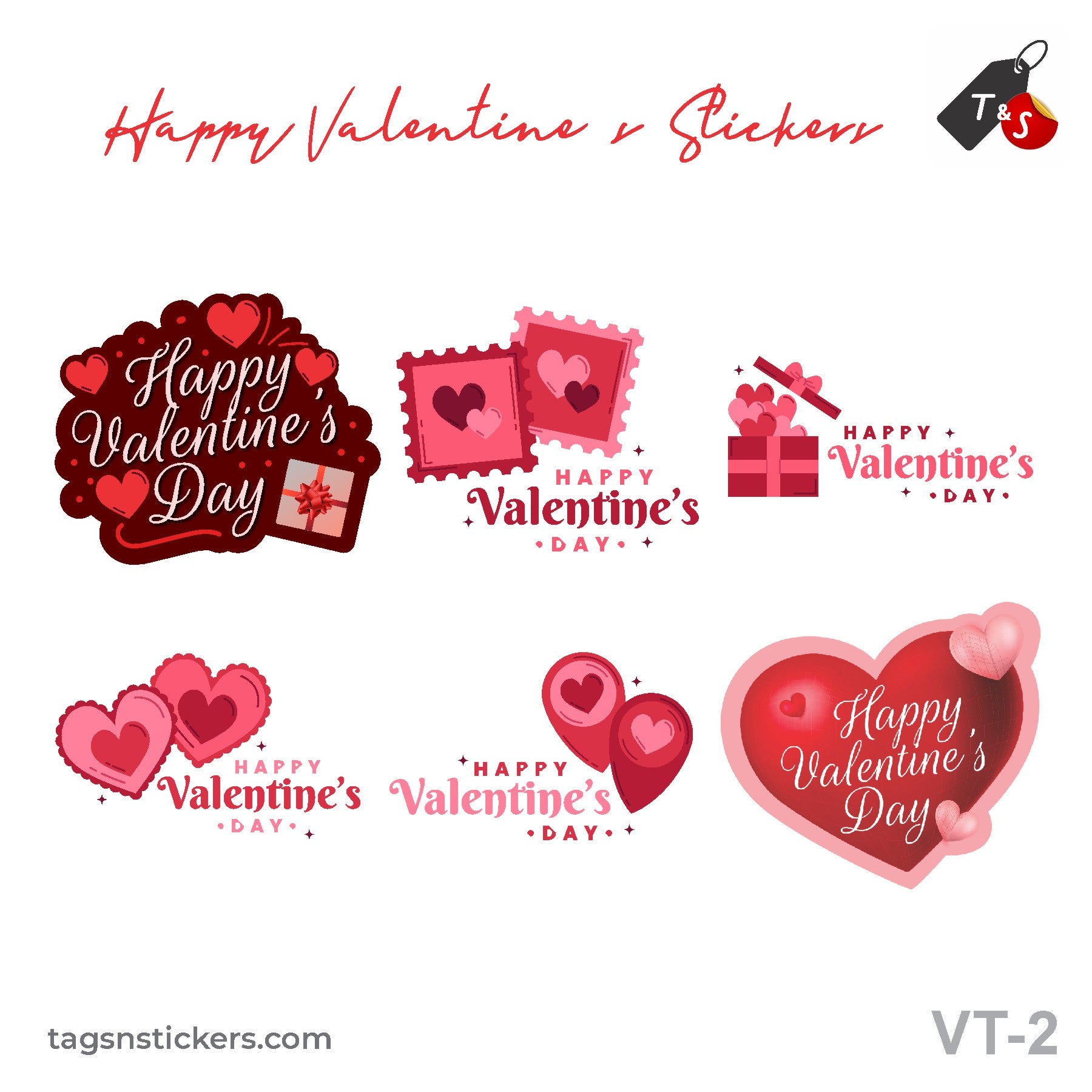 RDH 100 Pieces Multi Designs Valentine's Day Stickers, Vinyl, 2 appro –  Tags-N-Stickers