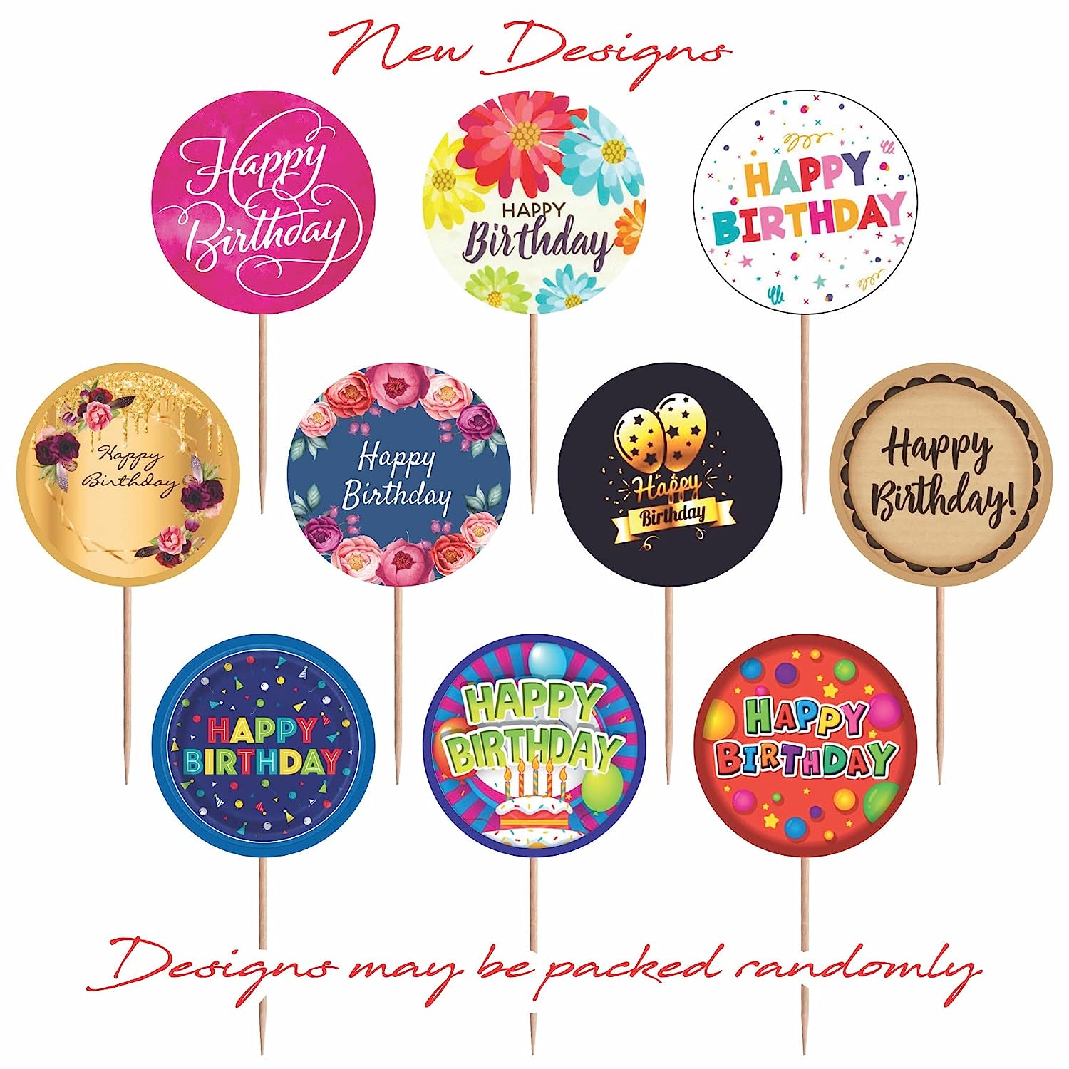 Happy Birthday Cupcake stickers